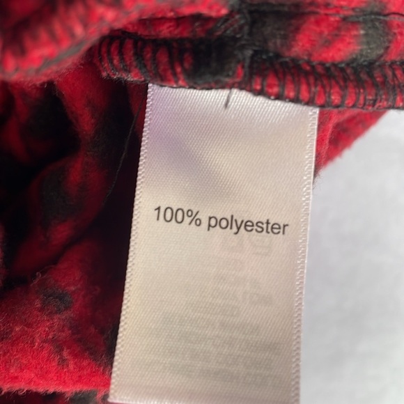 Maurices Red Patchwork Fleece Shacket - Picture 9 of 9